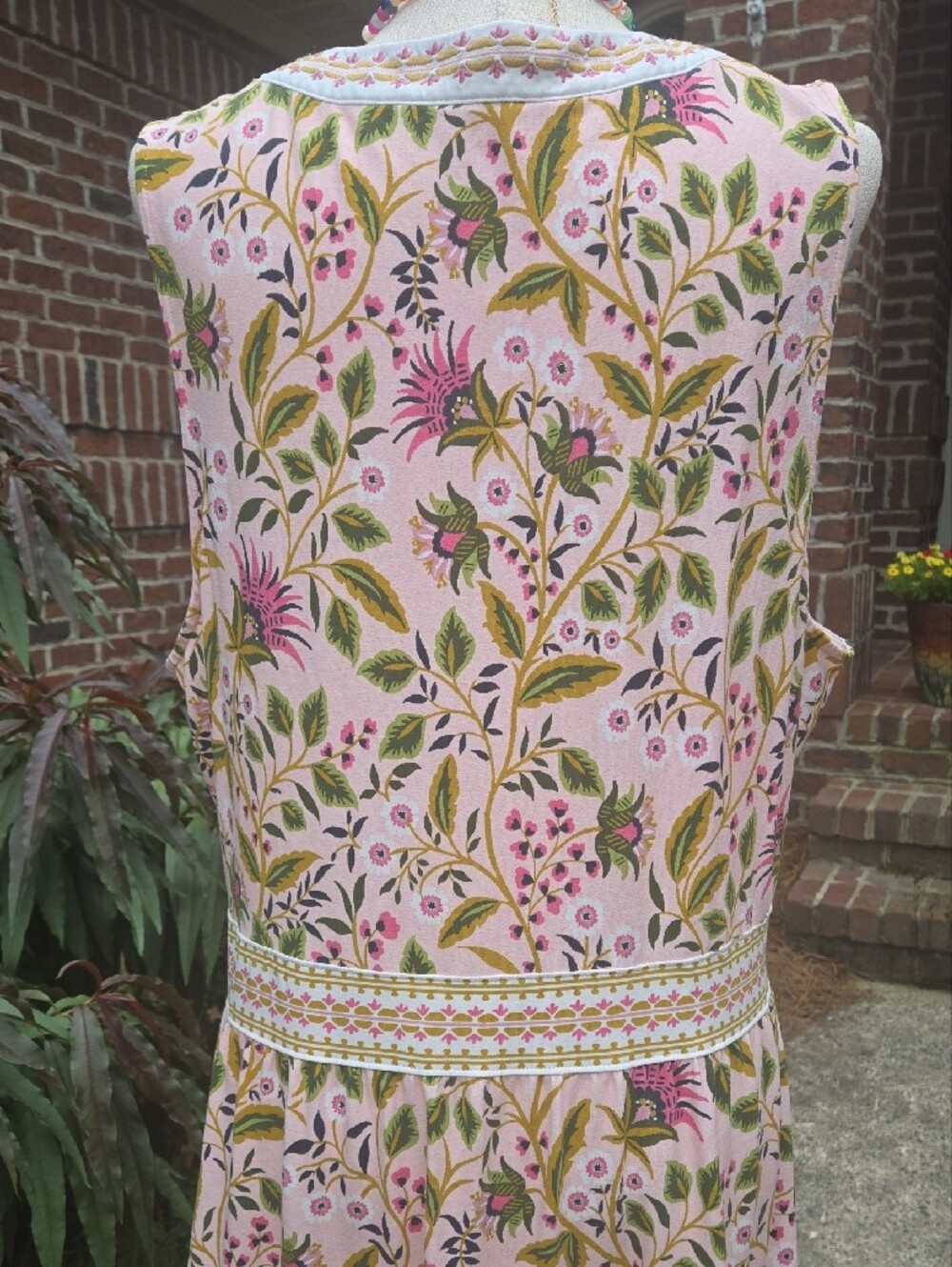 Spartina 449 Floral Maxi Dress in Pink and Green - Picture 4 of 10